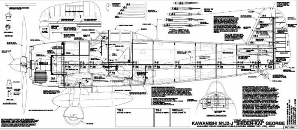 Kawanishi N1K2-J Shiden (‘George’) 1/5 Plans